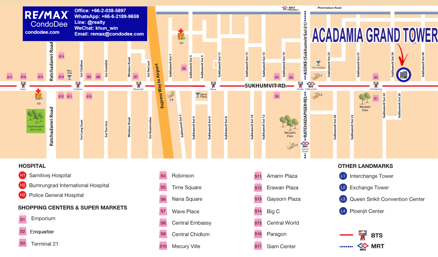 Acadamia Grand Tower Condominium at Sukhumvit 43 Near BTS Phrom Phong