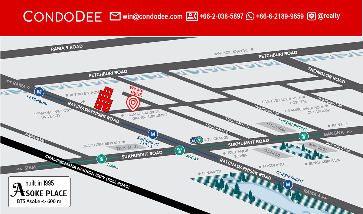 Asoke Place Condominium Near BTS Asoke and University