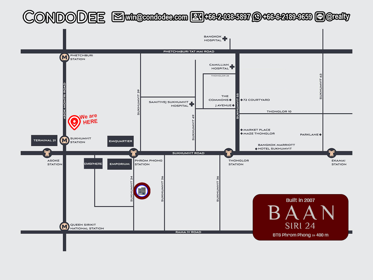 Baan Siri 24 Condominium In Phrom Phong Near BTS
