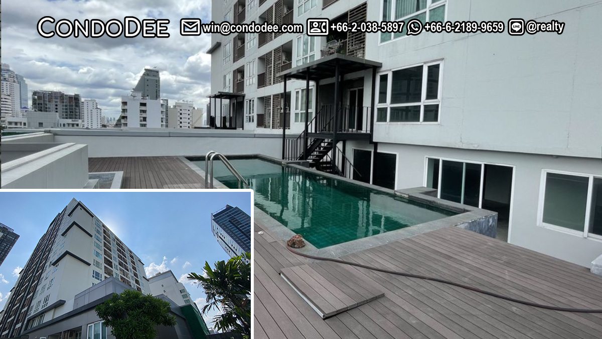 A massive duplex condo with a private pool, sold as a bareshell unit.