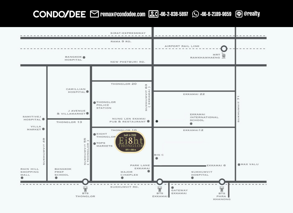 Eight Thonglor Residence Luxury Bangkok Condominium in Sukhumvit 55 Near BTS Thong Lo