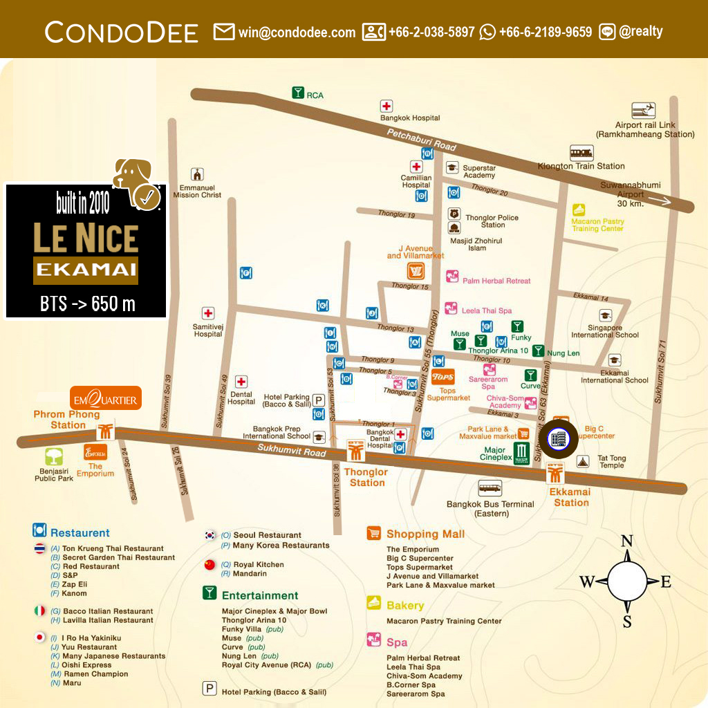 Le Nice Ekamai Bangkok Condominium Near BTS Ekkamai Pet-Friendly