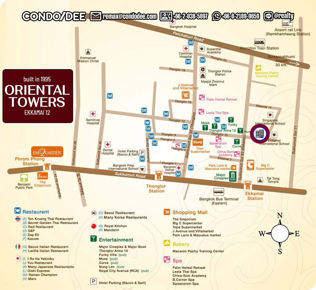 Oriental Towers Bangkok condominium in Ekkamai 12 - large apartments