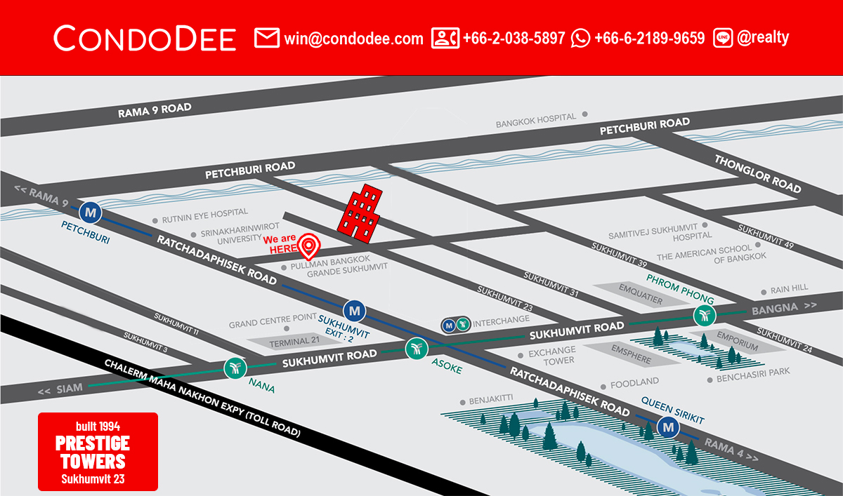 Prestige Towers Sukhumvit 23 condo in Asoke near University