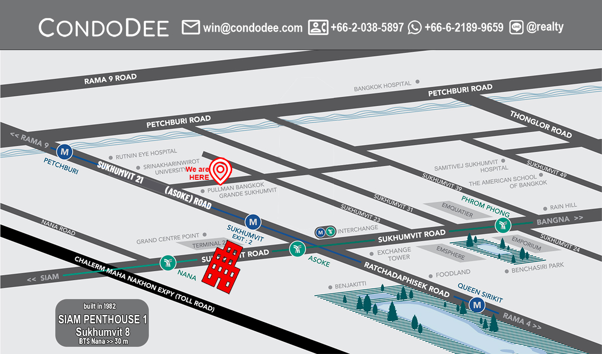 Siam Penthouse 1 Sukhumvit Condo Near Nana