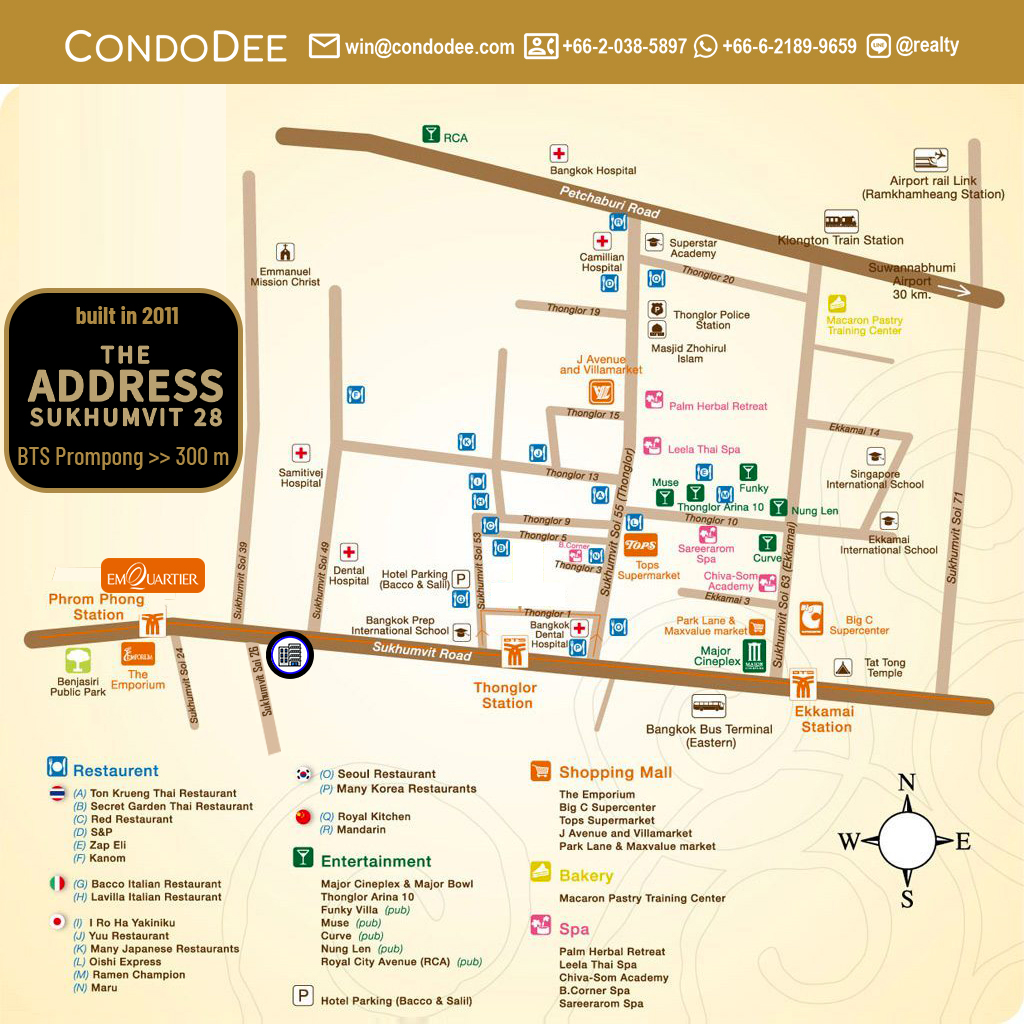 The Address Sukhumvit 28 Condominium Near BTS Phrom Phong