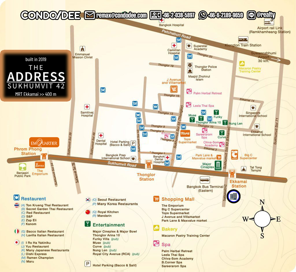 The Address Sukhumvit 42 Condominium Near BTS Ekkamai