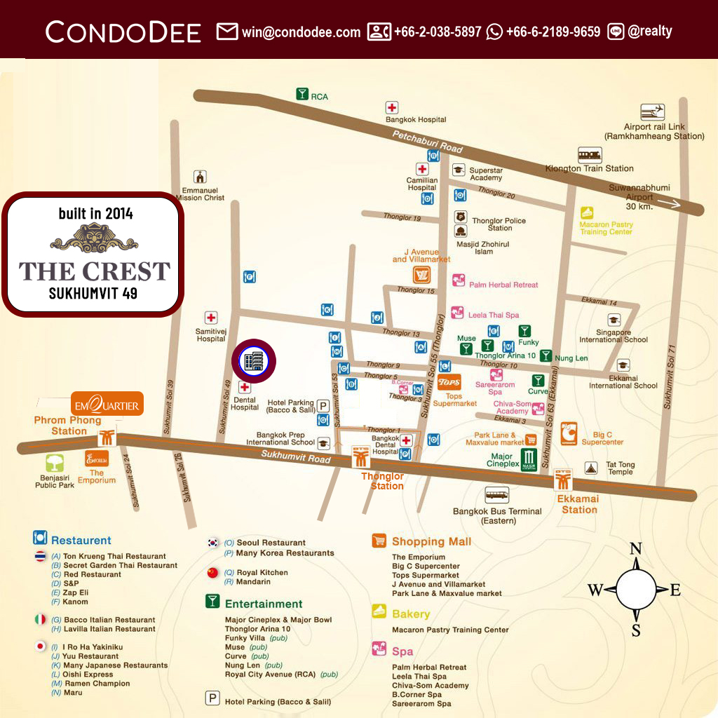 The Crest Sukhumvit 49 Condo Sale map