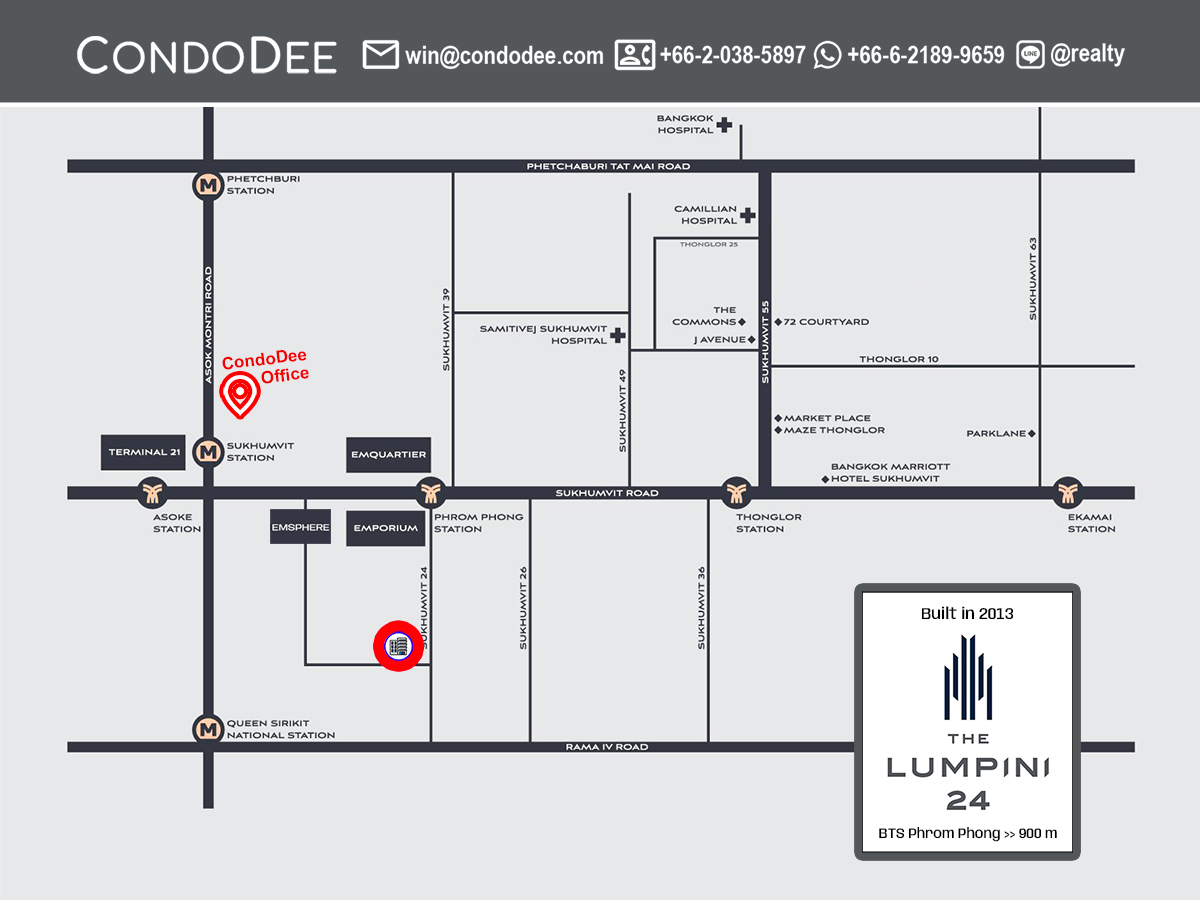 The Lumpini 24 Luxury Bangkok Condo For Sale in Phrom Phong