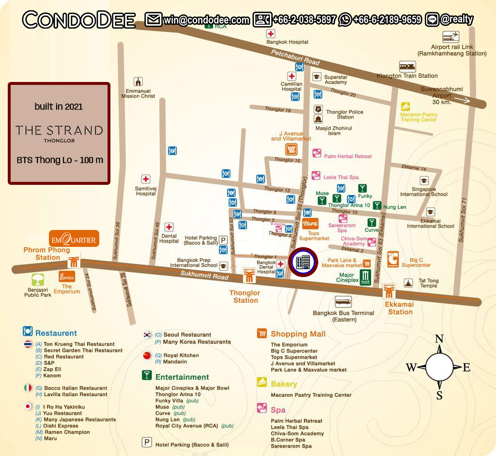 The Strand Thonglor Sukhumvit 55-57 super-luxury condo for sale was built in 2021 by One.Six Development Corporation Limited - joint venture with Magnolia Quality Development Corporation