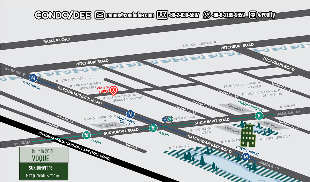 Vogue Sukhumvit 16 condo sale Bangkok Near BTS Asoke