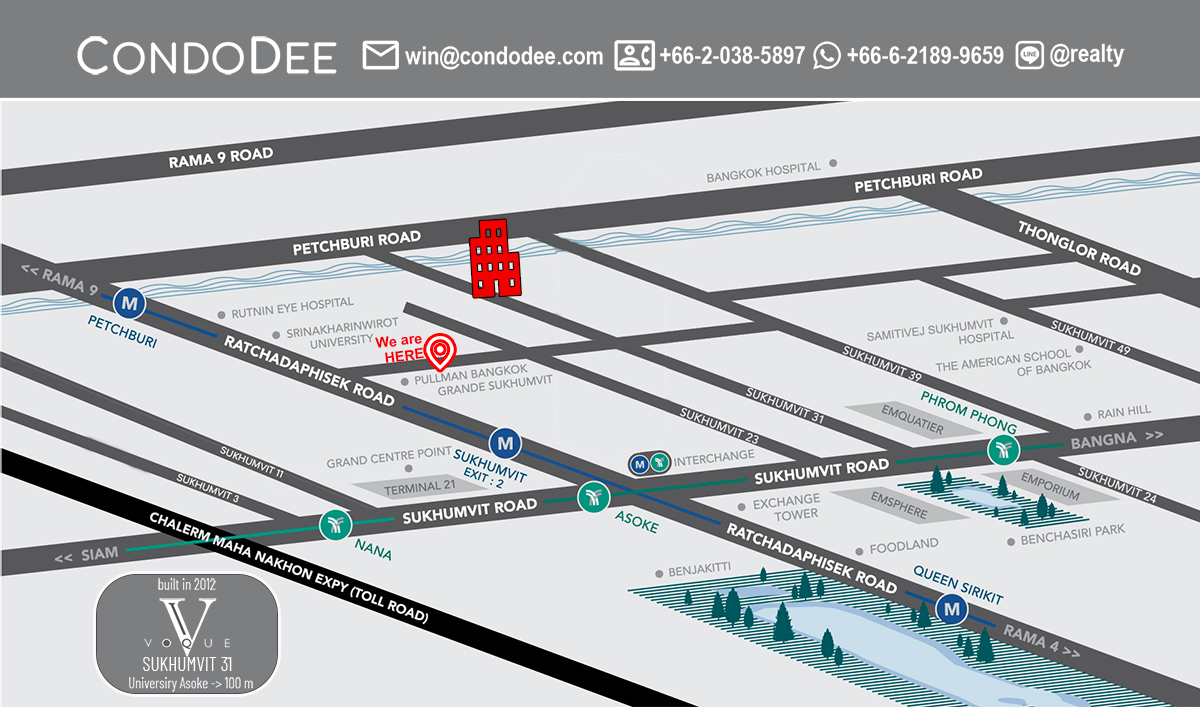Voque Sukhumvit 31 Condominium in Asoke Near University