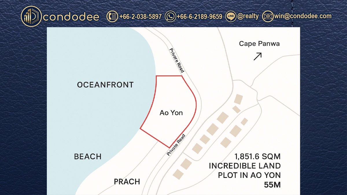 Map of Phuket beachfront land for sale in Ao Yon, Cape Panwa | แผนที่ที่ดินติดทะเลภูเก็ต อ่าวยน แหลมพันวา