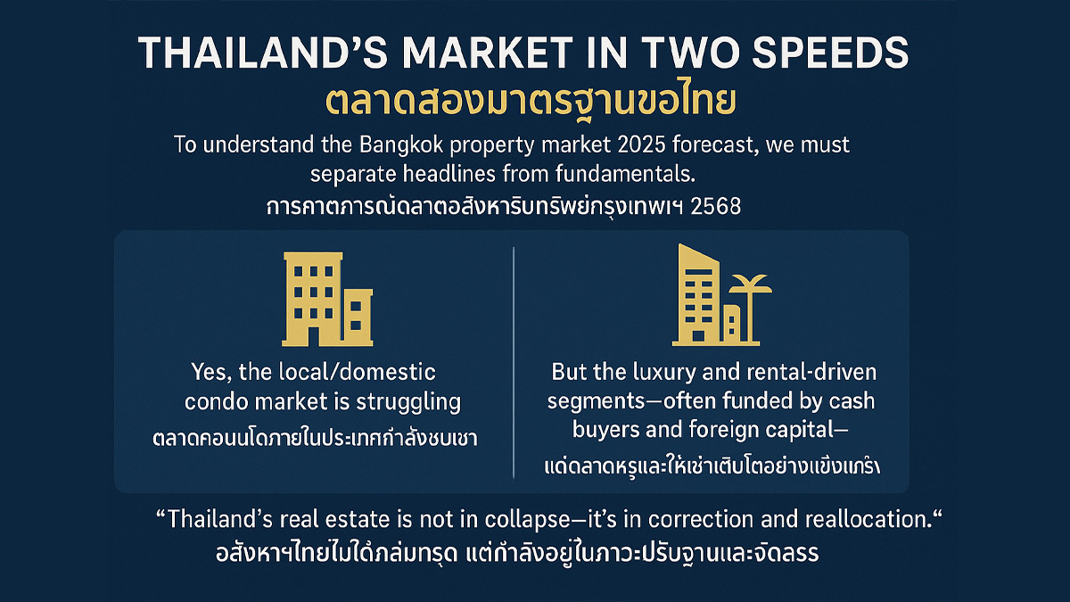 Thailand real estate market 2025 – crisis vs growth in Bangkok | ตลาดอสังหาฯไทย 2568 – วิกฤตหรือโอกาส
